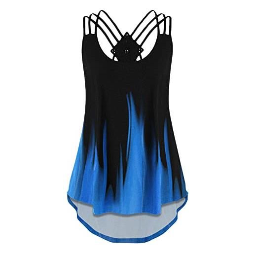 Xmiral top per la moda femminile canottiera raso elegante (xxl, blu)