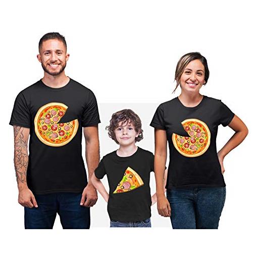 fashwork tris t-shirt magliette famiglia coordinate pizza - magliette famiglia