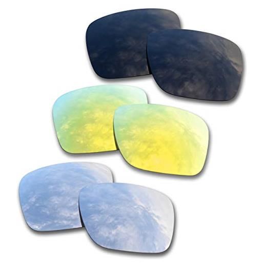 SOODASE per oakley holbrook occhiali da sole blu/nero/argento lenti di ricambio polarizzate