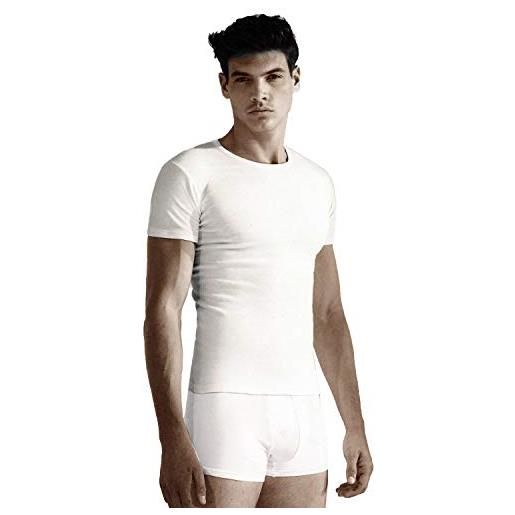 Enrico Coveri 3 t-shirt uomo mezza manica in filo di scozia girocollo art. Et1130 (nero, 5/l)