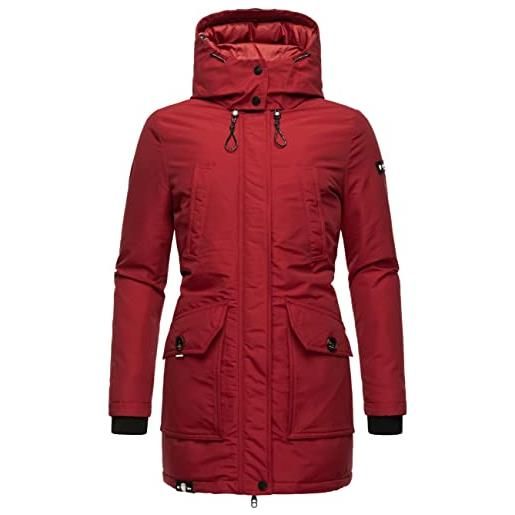 Navahoo blizzardstorm - cappotto corto invernale da donna, taglie xs-3xl, rosso sangue, m