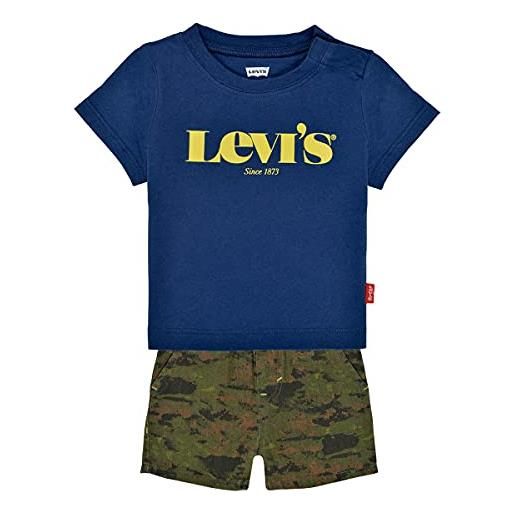 Levi's kids tee et camo short set c678 pantaloni cargo da uomo bimbo 0-24 blu (estate blue) 32 mesi