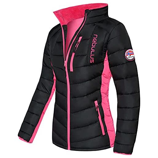 Nebulus giacca da donna graffity, calda, per attività all'aria aperta, pratica e versatile giacca invernale, nero/rosa, l