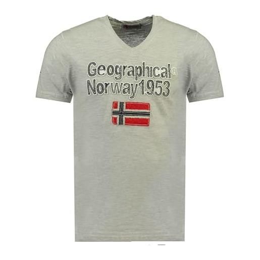 Geographical Norway t-shirt jimdo uomo 100% cotone maglia manica corta sr585h-gn (arancione, l)