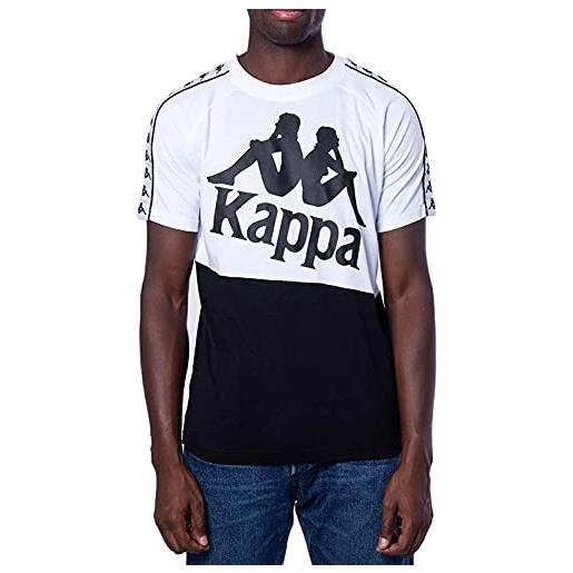 Kappa t-shirt 222 banda baldwin uomo white-black-white l taglia europea: l