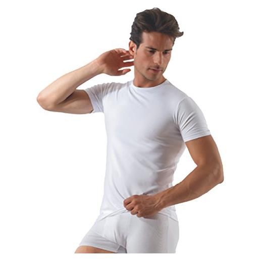 ROSSOPORPORA, set da 6 magliette intime uomo in cotone elasticizzato modello paricollo. Nero xxl/7