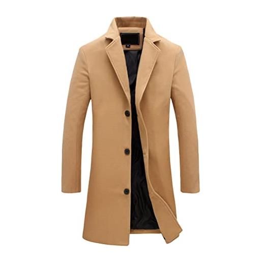 Trench uomo Pesca Lana Invernale Cena Lunga Trench Cappotto -  Italia