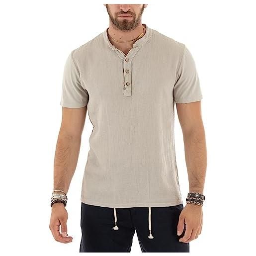 Maglia serafino uomo manica corta on sale