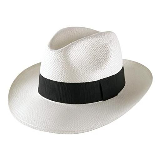 Classic Italy - cappello panama classic wide straw - size 55 cm - creme-marron