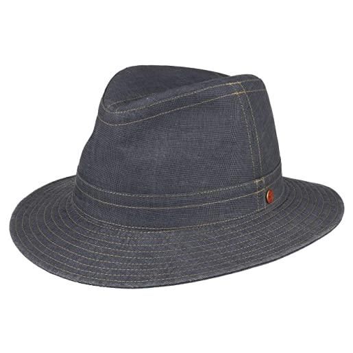 MAYSER cappello di tessuto sheridan savona donna/uomo - made in the eu da sole estivo cotone primavera/estate - 58 cm blu