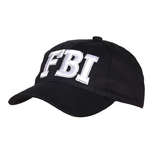 Fostex Garments cappello da baseball fbi americano usa vari colori ricamo bianco berretto fostex (nero)