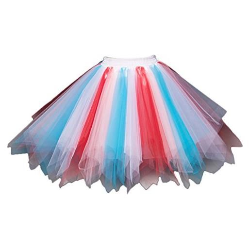 FEOYA donna balletti danza tutu gonna annata di 50 cocktail gonna in tulle principessa bubble sottogonna tulle