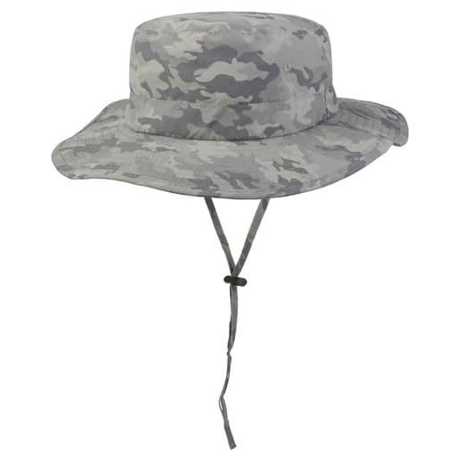 LIPODO cappello di tessuto camouflage bucket donna/uomo - da pescatore sole con fodera, sottogola primavera/estate - m (57-58 cm) grigio