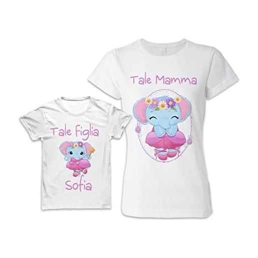 Bulabadoo coppia t-shirt madre figlia - [ nome personalizzabile ] - danza - ballerine - tutù - panda - ginnastica - tale mamma - tale figlia - abbinate - maglietta bambina - festa mamma