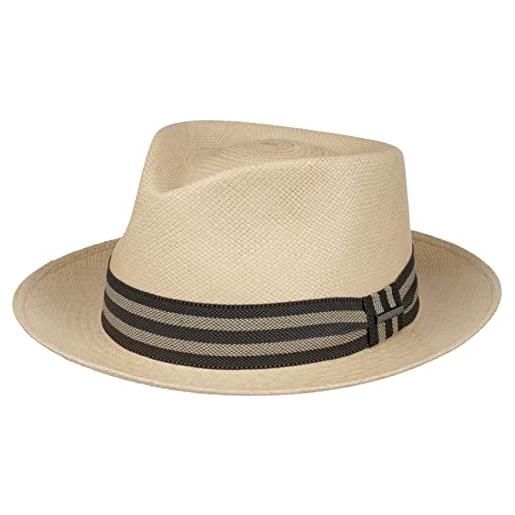 Stetson cappello panama sanvito donna/uomo - made in ecuador da sole estivo cappelli spiaggia primavera/estate - xl (60-61 cm) natura