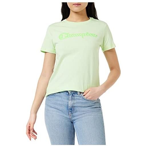 Champion legacy color ground logo s/s t-shirt, bianco, xs donna