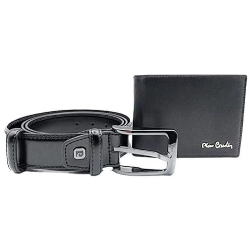Pierre Cardin confezione regalo set di cintura e portafoglio in vera pelle (nero 8808, 110)