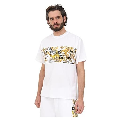 VERSACE JEANS COUTURE versace t-shirt uomo bianco t-shirt casual con dettaglio logo couture xl