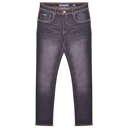 Lambretta jeans da uomo stafford slim fit denim, grigio medio. , 48