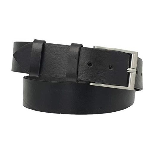 ESPERANTO cintura in vero cuoio toro bottalato 4 cm, fibbia nichel free (nero, taglia 52 - girovita 105 cm)