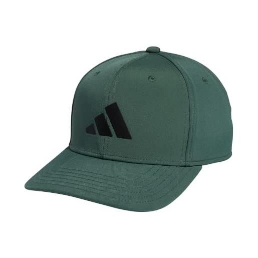 adidas cappellino da uomo a tre barre strutturato snapback regolabile, ossido verde/nero, taglia unica