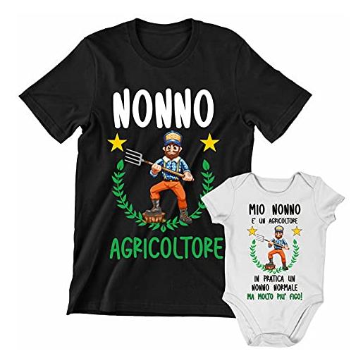 Incidiamo coppia t-shirt magliette body neonato nonno nipote agricoltore mestieri regalo festa dei nonni body. Nonno neonato divertenti