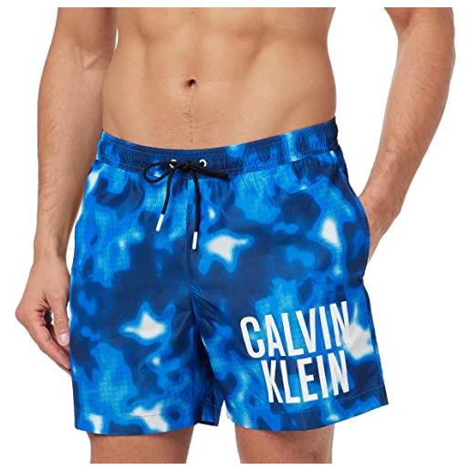 Calvin Klein medium drawstring pantaloncini, tropical print blue, x-large uomo