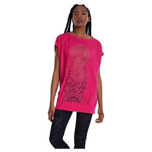 Desigual ts_sola t-shirt, rosso (neon pink 3098), large donna
