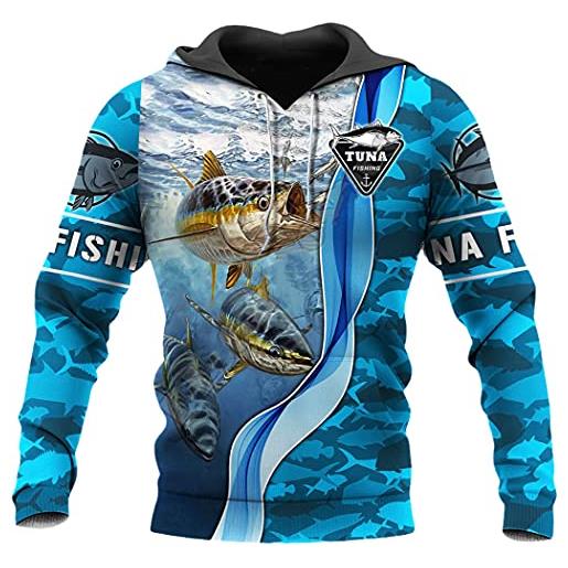 SDSVFG 3d tuna pesca stampato felpe con cappuccio harajuku streetwear felpa unisex casual pullover autunno giacca tute, con cappuccio. , m