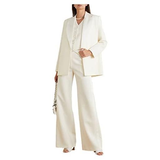 Mrjitor donna imposta di abiti da ufficio tre pezzi con risvolto a punta smoking giacca e pantaloni vestibilità regolare