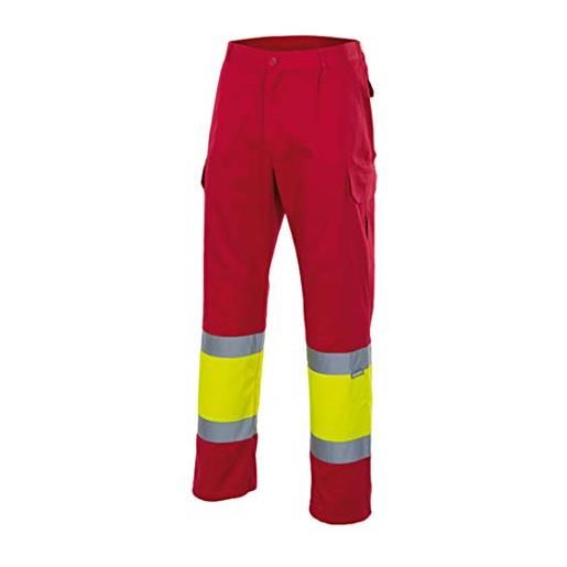 Velilla 157_12/20_l pantaloni da lavoro, rosso e giallo fluo, l unisex-adulto