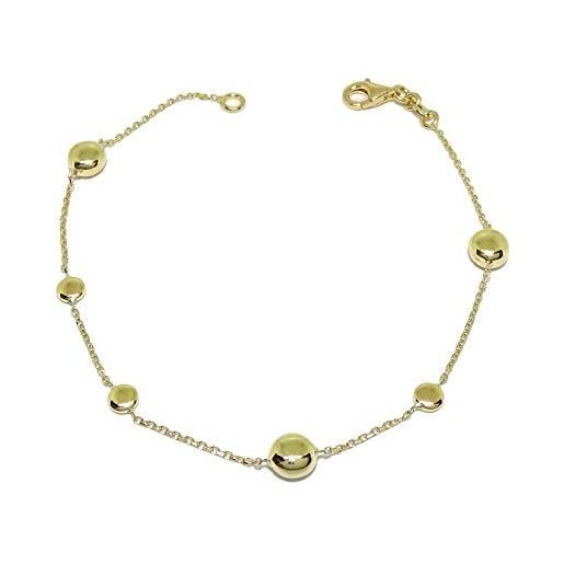 Never say Never bracciale con 6 perle in oro giallo 18 kt da 19 cm di lunghezza e catena rinforzata con chiusura a moschettone. 