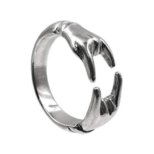 I Gemelli anello mani corna in argento 925 rodiato argento