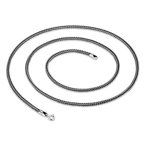 Beydodo catena collana argento 925 55cm collana a catena di grano 1.5mm catena lunga donna collane gioielli