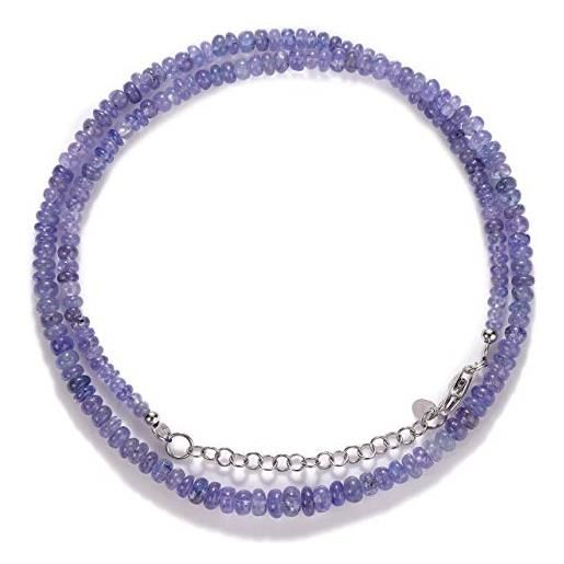 NirvanaIN collana di perle di tanzanite naturale, gioielli di tanzanite autentici, regalo per le donne, collana blu