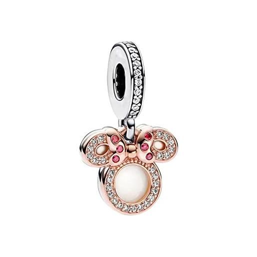 HAEPIAR s925 charm in argento sterling per braccialetto collana charm dangle 100 ° oro rosa minnie amore mamma per le donne ragazze regali di compleanno