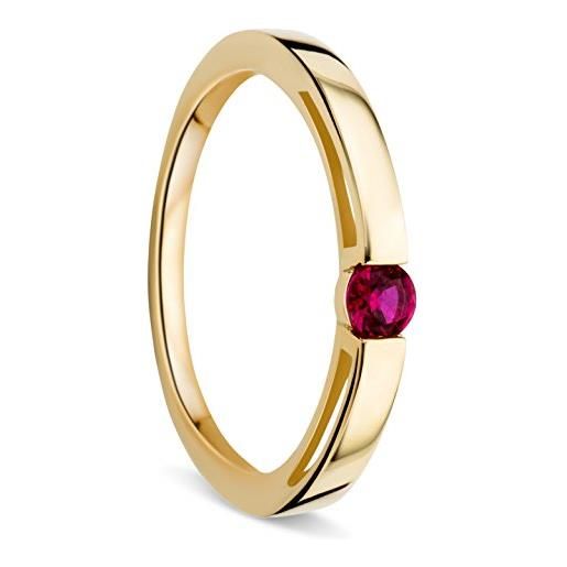 Orovi anello donna solitario in oro giallo e rubino ct 0.15 oro 9 kt / 375