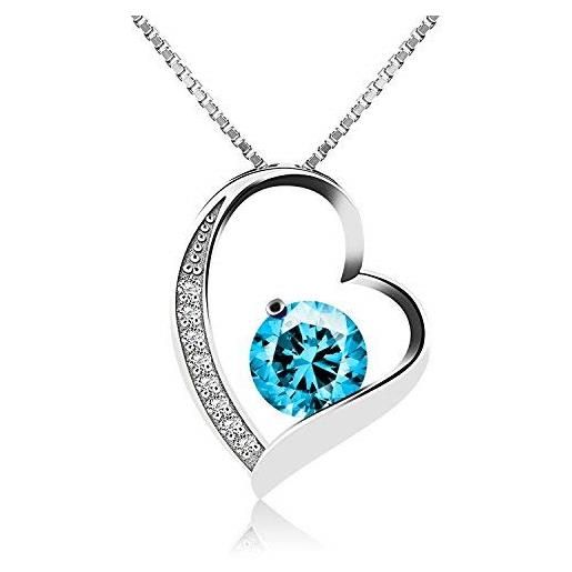 J.Vénus gioielli cuore ciondolo con cubic zirconia pendente della collana con argento sterling catena