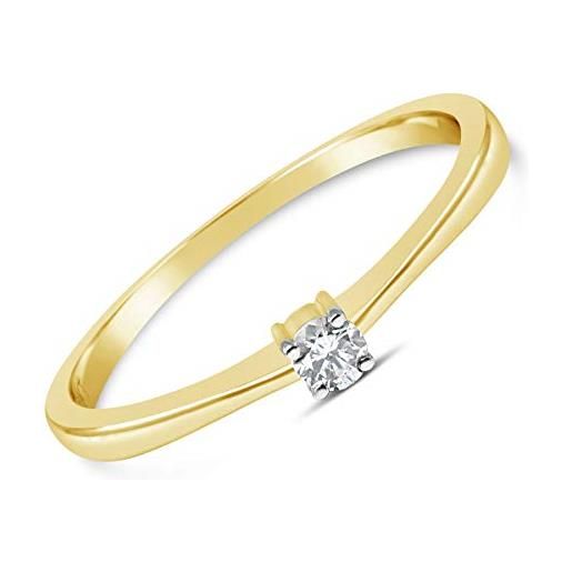 G&S Diamonds anelli di diamanti da donna in oro giallo con un piccolo diamante solitario, 9 5/8, metallo, diamante