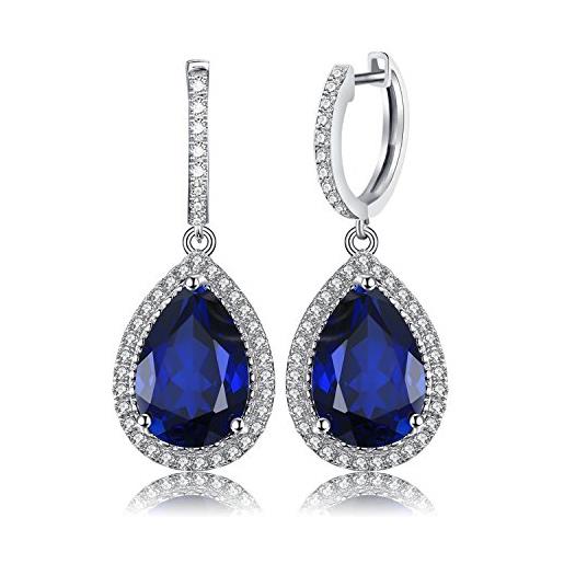 Set Di Gioielli S925 Con Topazio Blu, Design A Goccia, CMA Certificato