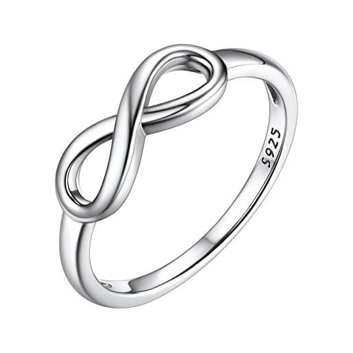 Bestyle anelli argento 925 donna anelli infinito donna fede matrimonio misura 23, confezione regalo