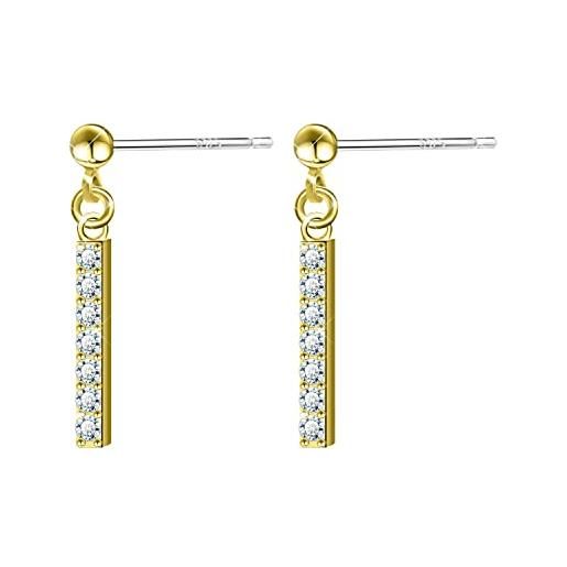 KristLand 925 argento sterling oro bianco placcato donne pendolo orecchini a goccia con zirconi gioielli di compleanno regali per le donne ragazze