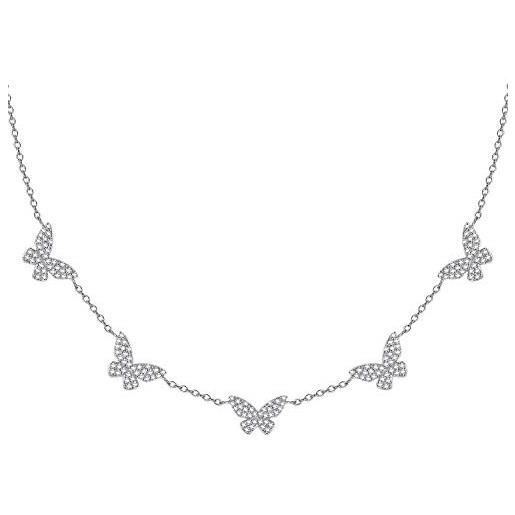 PEIMKO delicata farfalla girocollo in argento sterling 925 con zirconi cubici farfalla collana minimalista gioielli regalo per donne adolescenti ragazze, argento sterling