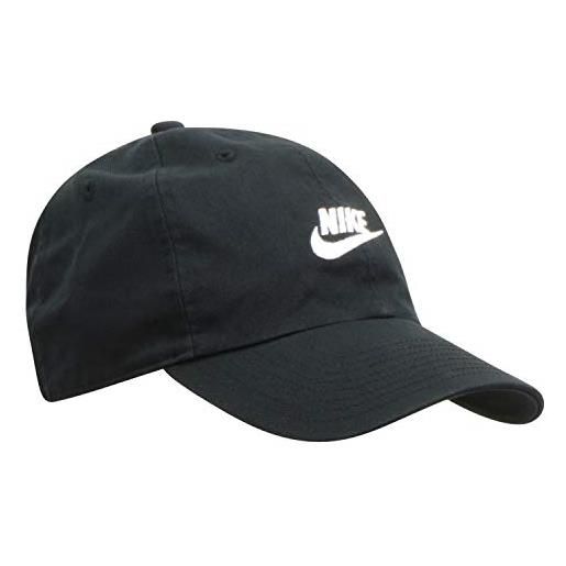 Nike u nsw h86 cap futura washed, cappello nessun genere, nero/bianco, taglia unica