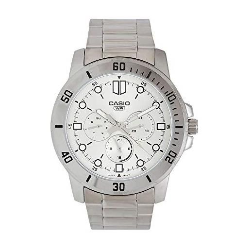 Casio general mtp-vd300d-7eudf orologio analogico al quarzo argento acciaio inossidabile unisex, argento, casual