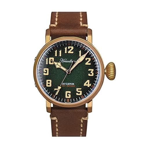 LOve Peace hruodland bronze automatic pilot men orologi sapphire glass 30atm mechanical flieger orologio da polso da uomo (gradient green)