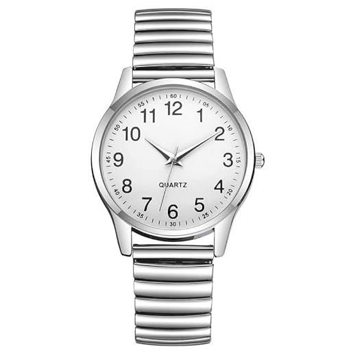 WIRMEC orologi per amanti dei numeri arabi orologio da polso da donna con cinturino elastico in acciaio inossidabile da uomo