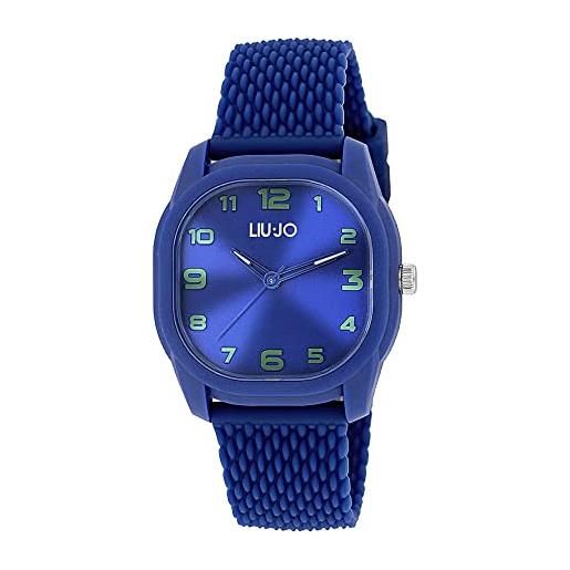 Liu Jo liujo orologio uomo solo tempo cinturino silicone nero, cassa 40mm, water resistant 5atm (blu)