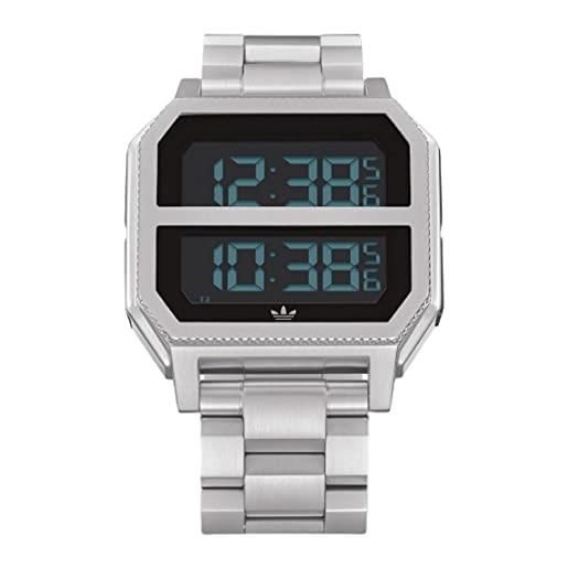 adidas orologio digitale unisex-adulto con cinturino in acciaio inox z21-632-00