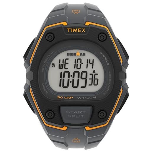 Timex ironman classic 30 oversize 43mm orologio, grigio/arancione. 